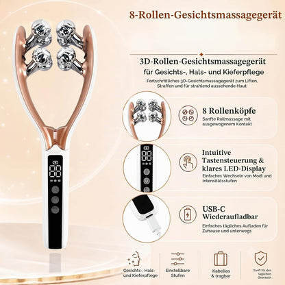 Velantis Gesichtsmassagegerät - 8 Rollenköpfe Detailansicht